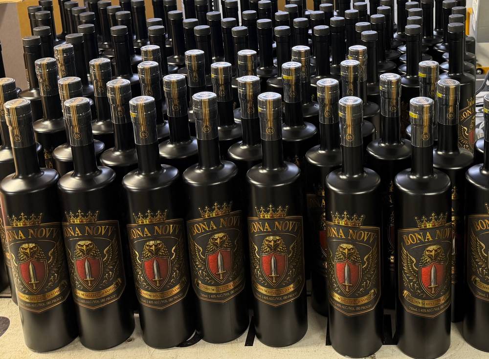 Bona Novv vodka bottles being filled