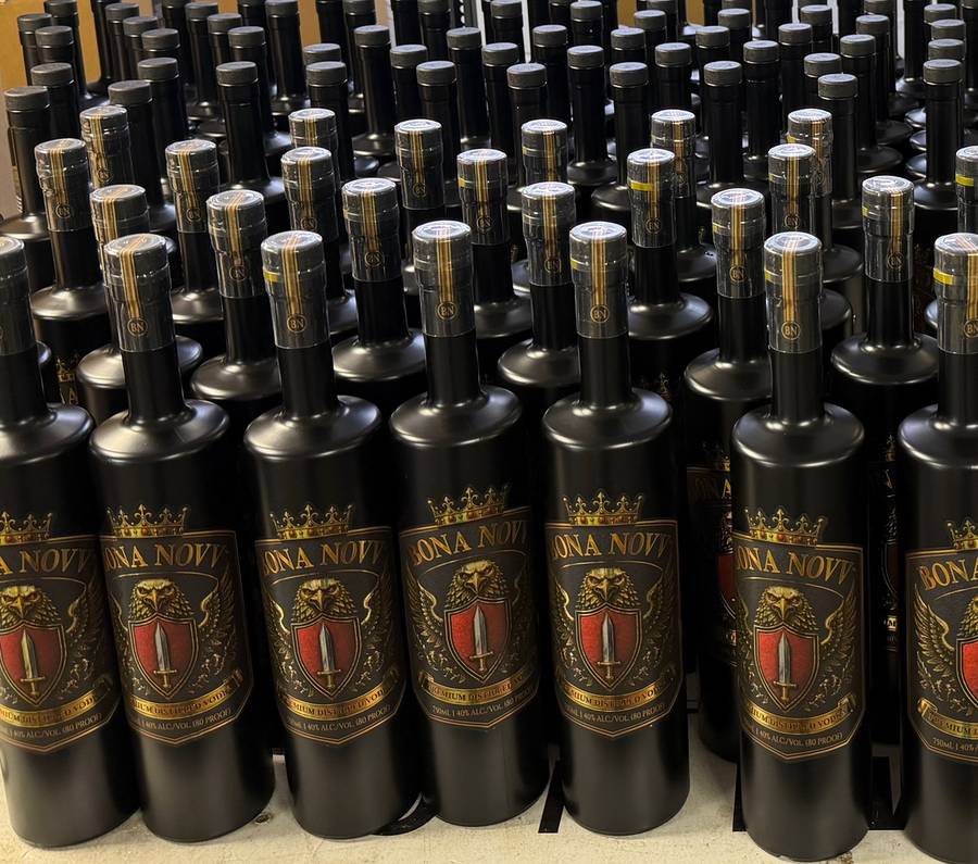 Bona Novv Vodka in matte black bottles