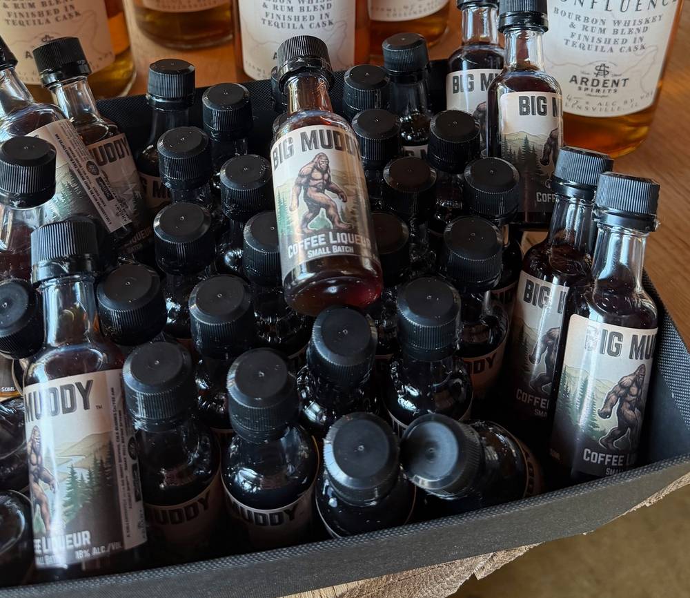 Coffee Liqueur minis with a Sasquatch label